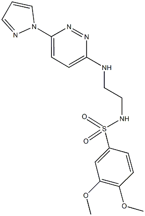 3,4-dimethoxy-N-(2-{[6-(1H-pyrazol-1-yl)-3-pyridazinyl]amino}ethyl)benzenesulfonamide 结构式