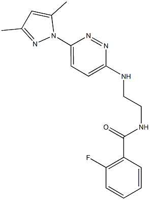 N-(2-{[6-(3,5-dimethyl-1H-pyrazol-1-yl)-3-pyridazinyl]amino}ethyl)-2-fluorobenzamide 结构式