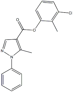 3-chloro-2-methylphenyl 5-methyl-1-phenyl-1H-pyrazole-4-carboxylate 结构式