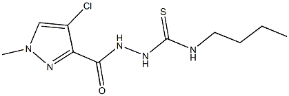 N-butyl-2-[(4-chloro-1-methyl-1H-pyrazol-3-yl)carbonyl]hydrazinecarbothioamide 结构式