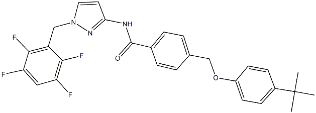 4-[(4-tert-butylphenoxy)methyl]-N-[1-(2,3,5,6-tetrafluorobenzyl)-1H-pyrazol-3-yl]benzamide 结构式