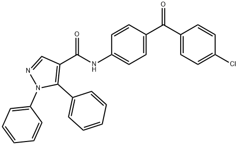 N-[4-(4-chlorobenzoyl)phenyl]-1,5-diphenyl-1H-pyrazole-4-carboxamide 结构式