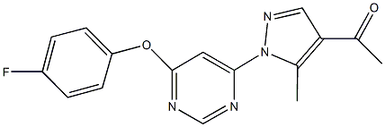 1-{1-[6-(4-fluorophenoxy)-4-pyrimidinyl]-5-methyl-1H-pyrazol-4-yl}ethanone 结构式