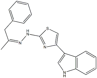 1-phenylacetone [4-(1H-indol-3-yl)-1,3-thiazol-2-yl]hydrazone 结构式