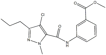 methyl 3-{[(4-chloro-1-methyl-3-propyl-1H-pyrazol-5-yl)carbonyl]amino}benzoate 结构式