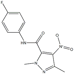 N-(4-fluorophenyl)-4-nitro-1,3-dimethyl-1H-pyrazole-5-carboxamide 结构式