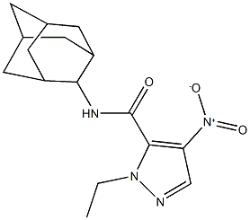 N-(2-adamantyl)-1-ethyl-4-nitro-1H-pyrazole-5-carboxamide 结构式