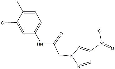 N-(3-chloro-4-methylphenyl)-2-{4-nitro-1H-pyrazol-1-yl}acetamide 结构式