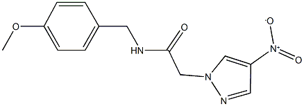 2-{4-nitro-1H-pyrazol-1-yl}-N-(4-methoxybenzyl)acetamide 结构式