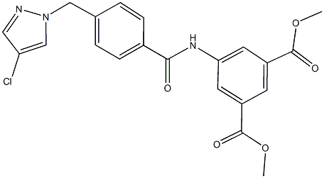 dimethyl 5-({4-[(4-chloro-1H-pyrazol-1-yl)methyl]benzoyl}amino)isophthalate 结构式