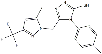 4-(4-methylphenyl)-5-{[5-methyl-3-(trifluoromethyl)-1H-pyrazol-1-yl]methyl}-4H-1,2,4-triazol-3-yl hydrosulfide 结构式