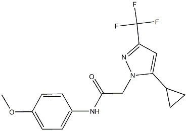 2-[5-cyclopropyl-3-(trifluoromethyl)-1H-pyrazol-1-yl]-N-(4-methoxyphenyl)acetamide 结构式