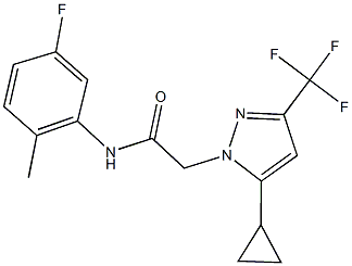 2-[5-cyclopropyl-3-(trifluoromethyl)-1H-pyrazol-1-yl]-N-(5-fluoro-2-methylphenyl)acetamide 结构式