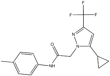 2-[5-cyclopropyl-3-(trifluoromethyl)-1H-pyrazol-1-yl]-N-(4-methylphenyl)acetamide 结构式