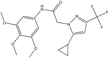 2-[5-cyclopropyl-3-(trifluoromethyl)-1H-pyrazol-1-yl]-N-(3,4,5-trimethoxyphenyl)acetamide 结构式