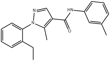 1-(2-ethylphenyl)-5-methyl-N-(3-methylphenyl)-1H-pyrazole-4-carboxamide 结构式