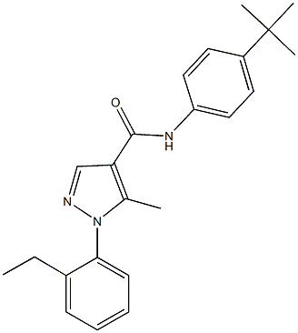 N-(4-tert-butylphenyl)-1-(2-ethylphenyl)-5-methyl-1H-pyrazole-4-carboxamide 结构式