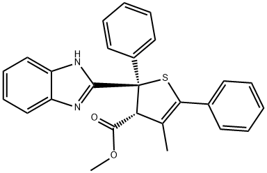 methyl 2-(1H-benzimidazol-2-yl)-4-methyl-2,5-diphenyl-2,3-dihydro-3-thiophenecarboxylate 结构式