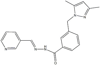 3-[(3,5-dimethyl-1H-pyrazol-1-yl)methyl]-N'-(3-pyridinylmethylene)benzohydrazide 结构式