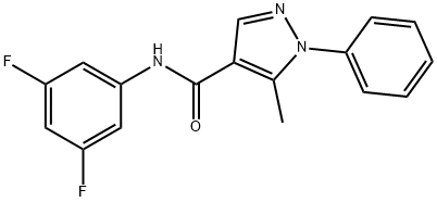 N-(3,5-difluorophenyl)-5-methyl-1-phenyl-1H-pyrazole-4-carboxamide 结构式