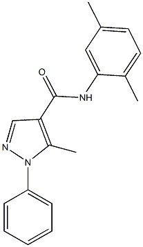 N-(2,5-dimethylphenyl)-5-methyl-1-phenyl-1H-pyrazole-4-carboxamide 结构式
