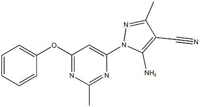 5-amino-3-methyl-1-(2-methyl-6-phenoxy-4-pyrimidinyl)-1H-pyrazole-4-carbonitrile 结构式