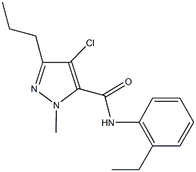 4-chloro-N-(2-ethylphenyl)-1-methyl-3-propyl-1H-pyrazole-5-carboxamide 结构式