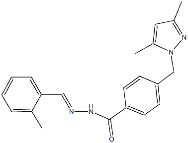 4-[(3,5-dimethyl-1H-pyrazol-1-yl)methyl]-N'-(2-methylbenzylidene)benzohydrazide 结构式