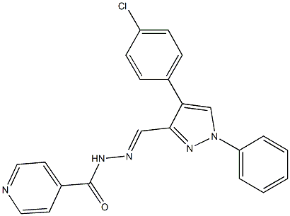 N'-{[4-(4-chlorophenyl)-1-phenyl-1H-pyrazol-3-yl]methylene}isonicotinohydrazide 结构式
