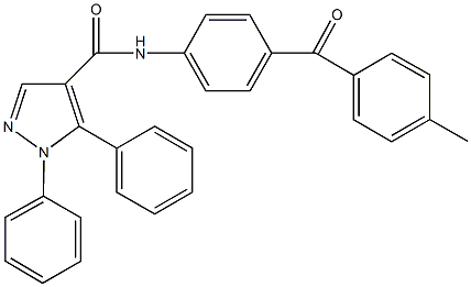 N-[4-(4-methylbenzoyl)phenyl]-1,5-diphenyl-1H-pyrazole-4-carboxamide 结构式