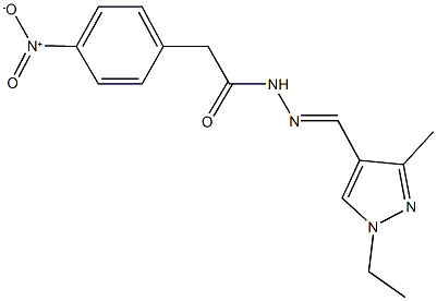 N'-[(1-ethyl-3-methyl-1H-pyrazol-4-yl)methylene]-2-{4-nitrophenyl}acetohydrazide 结构式