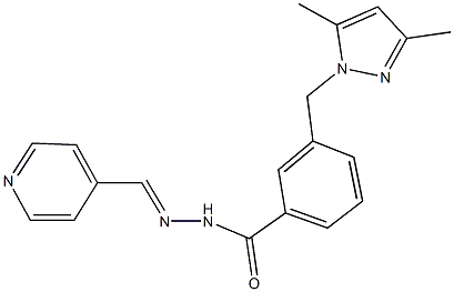 3-[(3,5-dimethyl-1H-pyrazol-1-yl)methyl]-N'-(4-pyridinylmethylene)benzohydrazide 结构式