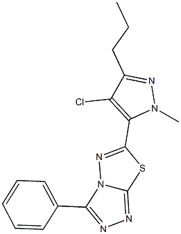 6-(4-chloro-1-methyl-3-propyl-1H-pyrazol-5-yl)-3-phenyl[1,2,4]triazolo[3,4-b][1,3,4]thiadiazole 结构式