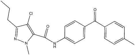 4-chloro-1-methyl-N-[4-(4-methylbenzoyl)phenyl]-3-propyl-1H-pyrazole-5-carboxamide 结构式