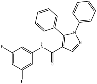 N-(3,5-difluorophenyl)-1,5-diphenyl-1H-pyrazole-4-carboxamide 结构式