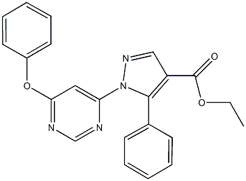 ethyl 1-(6-phenoxy-4-pyrimidinyl)-5-phenyl-1H-pyrazole-4-carboxylate 结构式
