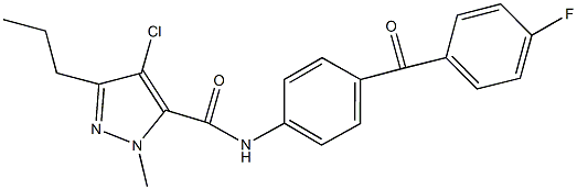 4-chloro-N-[4-(4-fluorobenzoyl)phenyl]-1-methyl-3-propyl-1H-pyrazole-5-carboxamide 结构式