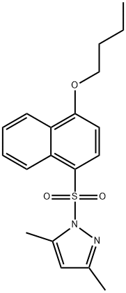 butyl 4-[(3,5-dimethyl-1H-pyrazol-1-yl)sulfonyl]-1-naphthyl ether 结构式