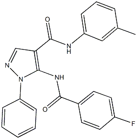 5-[(4-fluorobenzoyl)amino]-N-(3-methylphenyl)-1-phenyl-1H-pyrazole-4-carboxamide 结构式