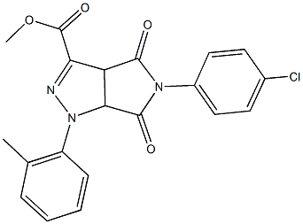 methyl 5-(4-chlorophenyl)-1-(2-methylphenyl)-4,6-dioxo-1,3a,4,5,6,6a-hexahydropyrrolo[3,4-c]pyrazole-3-carboxylate 结构式