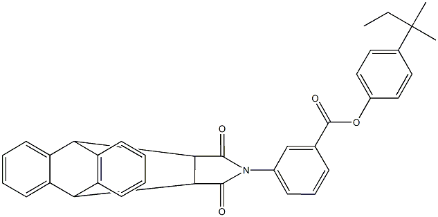 4-tert-pentylphenyl 3-(16,18-dioxo-17-azapentacyclo[6.6.5.0~2,7~.0~9,14~.0~15,19~]nonadeca-2,4,6,9,11,13-hexaen-17-yl)benzoate 结构式