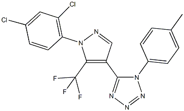 5-[1-(2,4-dichlorophenyl)-5-(trifluoromethyl)-1H-pyrazol-4-yl]-1-(4-methylphenyl)-1H-tetraazole 结构式