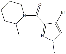 1-[(4-bromo-1-methyl-1H-pyrazol-3-yl)carbonyl]-2-methylpiperidine 结构式