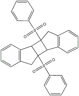 4c,9c-bis(phenylsulfonyl)-4b,4c,5,9b,9c,10-hexahydroindeno[1',2':3,4]cyclobuta[1,2-a]indene 结构式