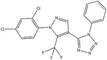 5-[1-(2,4-dichlorophenyl)-5-(trifluoromethyl)-1H-pyrazol-4-yl]-1-phenyl-1H-tetraazole 结构式