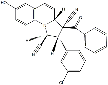 3-benzoyl-2-(3-chlorophenyl)-7-hydroxy-1,2,3,3a-tetrahydropyrrolo[1,2-a]quinoline-1,3-dicarbonitrile 结构式