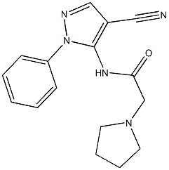 N-(4-cyano-1-phenyl-1H-pyrazol-5-yl)-2-(1-pyrrolidinyl)acetamide 结构式