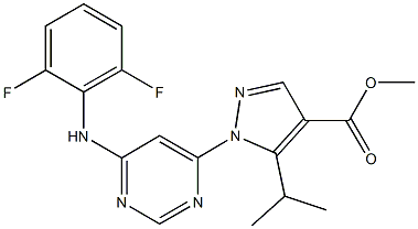 methyl 1-[6-(2,6-difluoroanilino)-4-pyrimidinyl]-5-isopropyl-1H-pyrazole-4-carboxylate 结构式