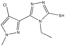 5-(4-chloro-1-methyl-1H-pyrazol-3-yl)-4-ethyl-4H-1,2,4-triazole-3-thiol 结构式