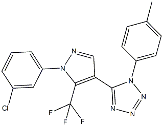 5-[1-(3-chlorophenyl)-5-(trifluoromethyl)-1H-pyrazol-4-yl]-1-(4-methylphenyl)-1H-tetraazole 结构式